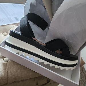Black and White Platform Sandals